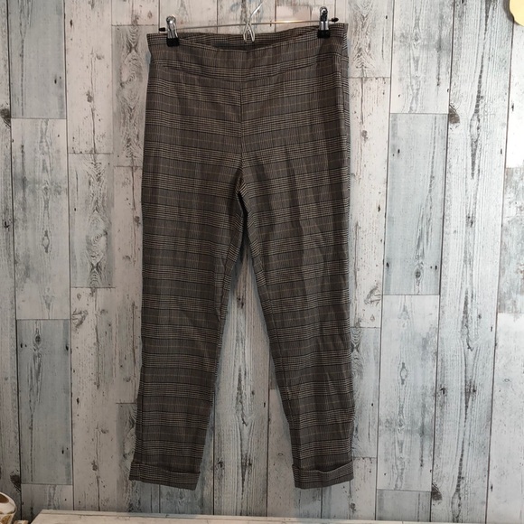 Jules & Leopold Checkered Cuffed High Waisted Ankle Pull On Pants Large - Picture 1 of 8
